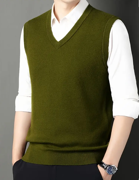Maryam’s Essential Men Casual Knitted V-Neck Sweater Vest