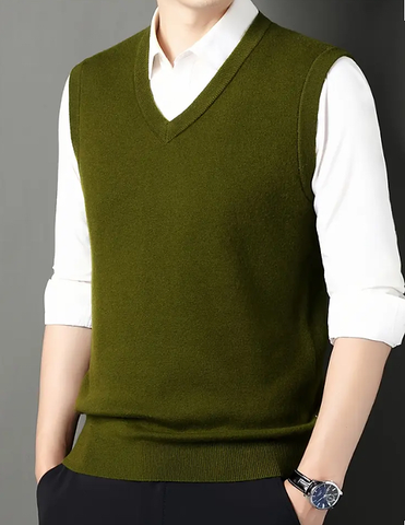 Maryam’s Essential Men Casual Knitted V-Neck Sweater Vest