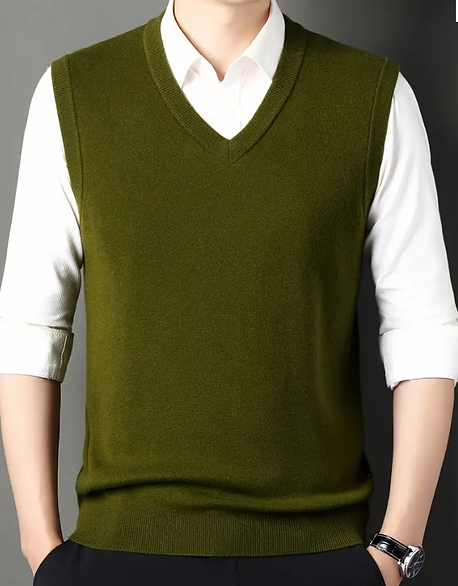 Maryam’s Essential Men Casual Knitted V-Neck Sweater Vest