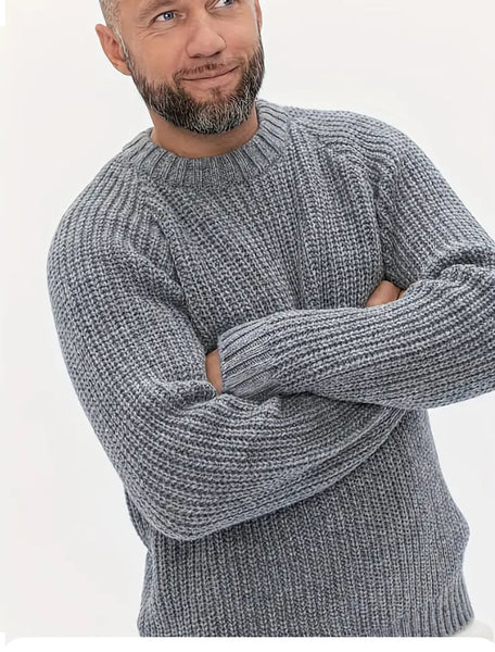 Maryam’s Essential Men Warm Knit Crew Neck Long Sleeves Sweater