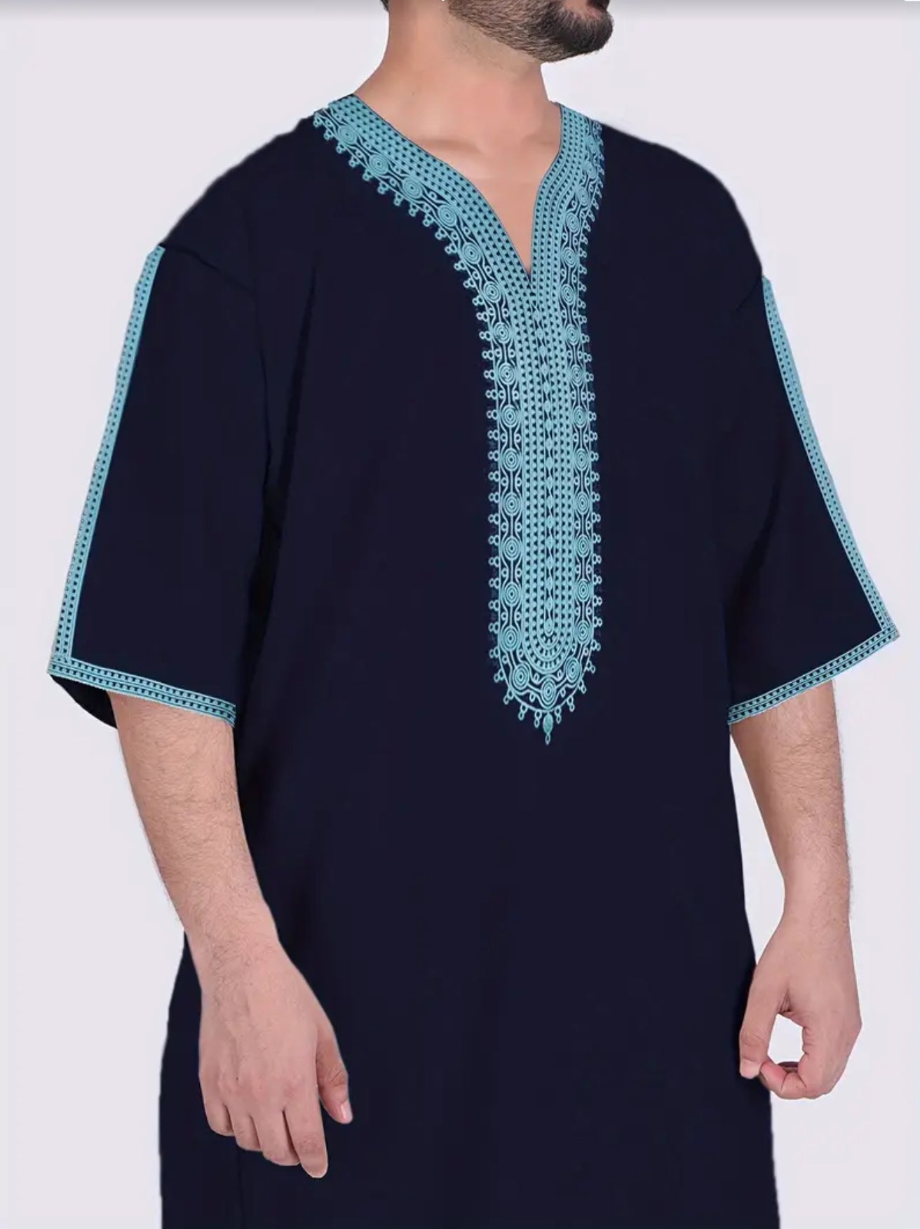 Maryam’s Essential Men Ethnic Vintage Short Sleeves Vintage Kaftan