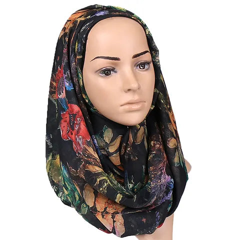 Maryam's Diamond Style Floral Printed Cotton Viscose Hijabs