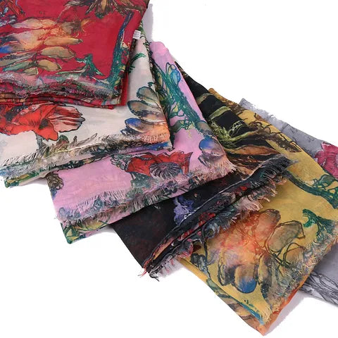 Maryam's Diamond Style Floral Printed Cotton Viscose Hijabs