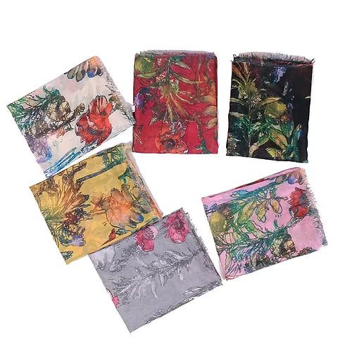 Maryam's Diamond Style Floral Printed Cotton Viscose Hijabs