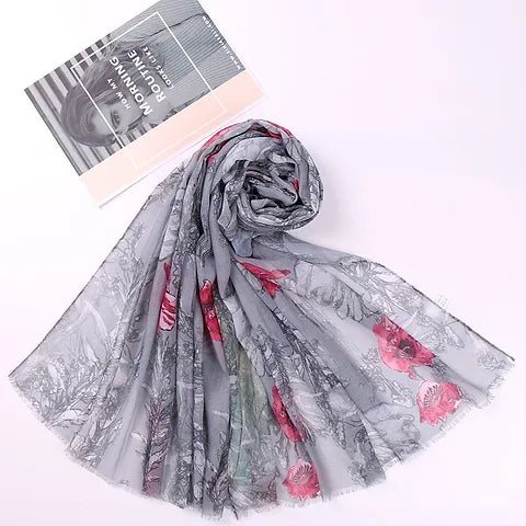 Maryam's Diamond Style Floral Printed Cotton Viscose Hijabs