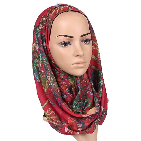 Maryam's Diamond Style Floral Printed Cotton Viscose Hijabs