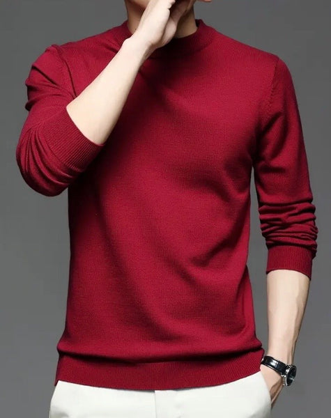 Maryam’s Essential Men Warm Knit Crew Neck Long Sleeves Sweater