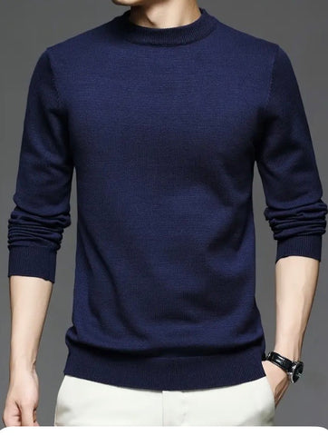 Maryam’s Essential Men Warm Knit Crew Neck Long Sleeves Sweater