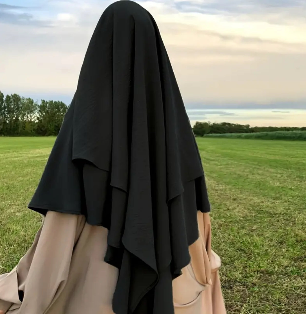 Maryam’s Essential Luxury Plain Layered Khimar Hijab