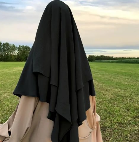 Maryam’s Essential Luxury Plain Layered Khimar Hijab