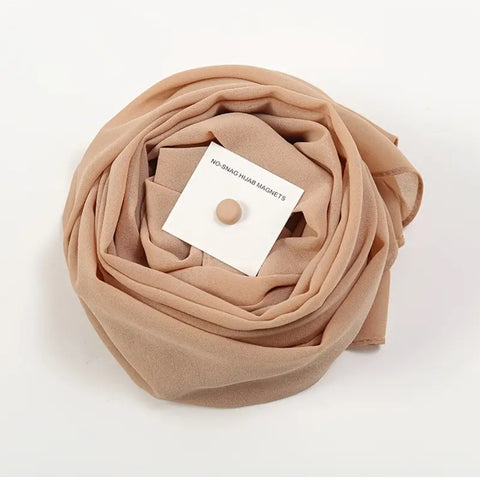 Maryam's Essential Plain Chiffon Hijab & Magnet Collection Set