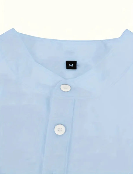 Maryam’s Essential Breathable Stand Up Collar Button Long Sleeves Cotton Shirt