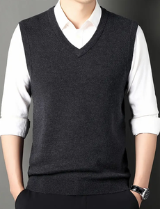 Maryam’s Essential Men Casual Knitted V-Neck Sweater Vest