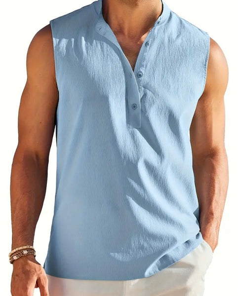 Maryam’s Essential Breathable Button Sleeveless Cotton Top Tank