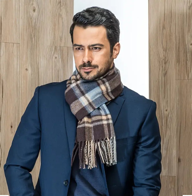 Maryam’s Essential Luxury Men Large Pure Wool Cashmere Scarf