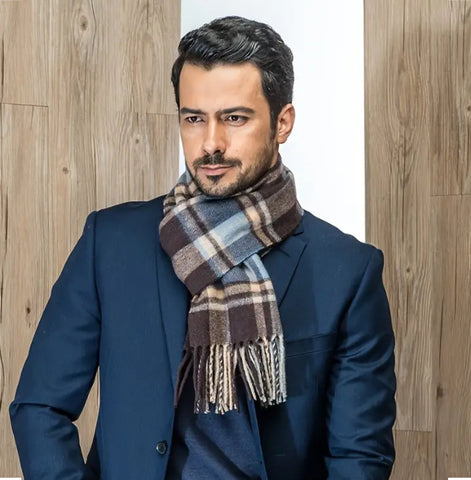 Maryam’s Essential Luxury Men Large Pure Wool Cashmere Scarf