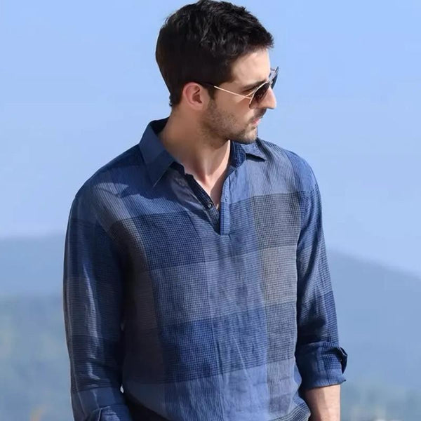 Maryam’s Essential Checked Plaid Long Sleeves Button Up Rayon Polyester Top Tank