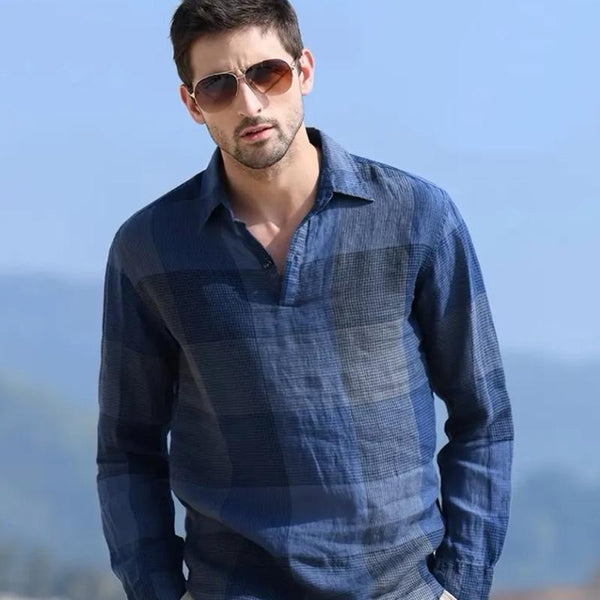 Maryam’s Essential Checked Plaid Long Sleeves Button Up Rayon Polyester Top Tank