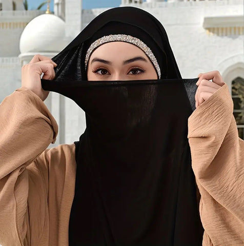 Maryam’s Essential Diamanté Large Hijab &  Inner Cap Headscarf Hijab Set