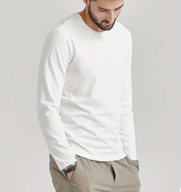 Maryam’s Essential Casual Cotton Long Sleeves Crew Neck T-Shirt
