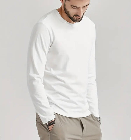 Maryam’s Essential Casual Cotton Long Sleeves Crew Neck T-Shirt