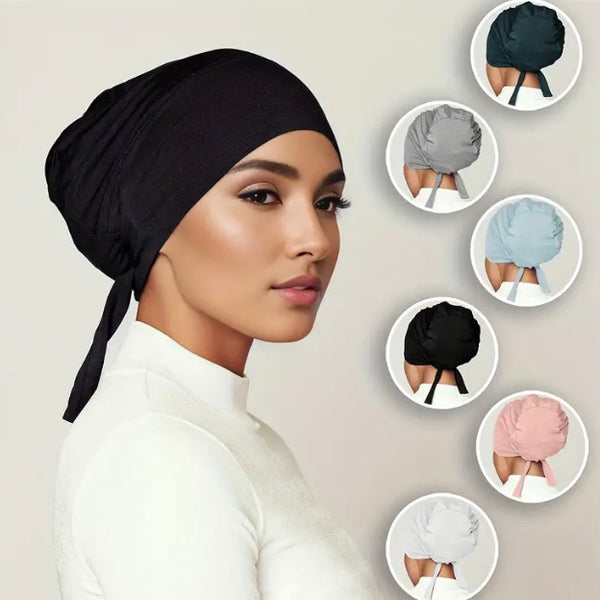 Maryam’s Essential Tie Back Drawstring Cap for Hijabs