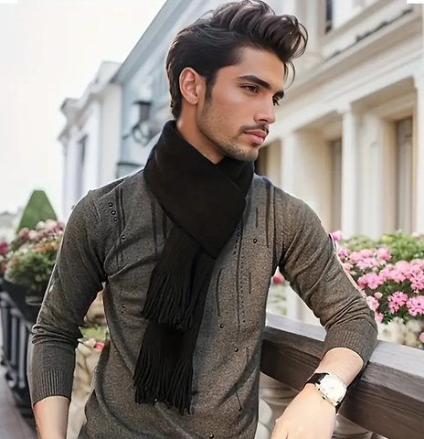 Maryam’s Essential Luxury Warm and Soft Acrylic Knit Tassels Scarf