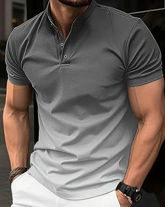 Maryam’s Essential Gradient Casual Breathable Short Sleeves Button Collar Shirt