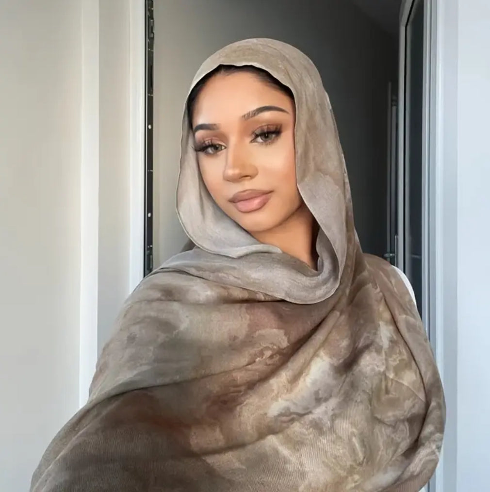 Maryam’s Essential Premium Marble Print Chiffon Hijab
