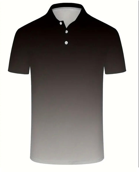 Maryam’s Essential Gradient Casual Breathable Short Sleeves Button Collar Shirt
