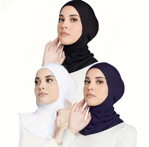 Maryam's Essential Three Pieces Full Cover Inner Hijab Cap Neck Head Set