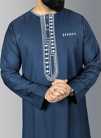 Maryam’s Essential Men Ethnic Geometric Pattern Long Sleeves Kaftan