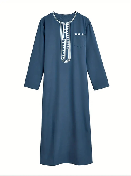 Maryam’s Essential Men Ethnic Geometric Pattern Long Sleeves Kaftan