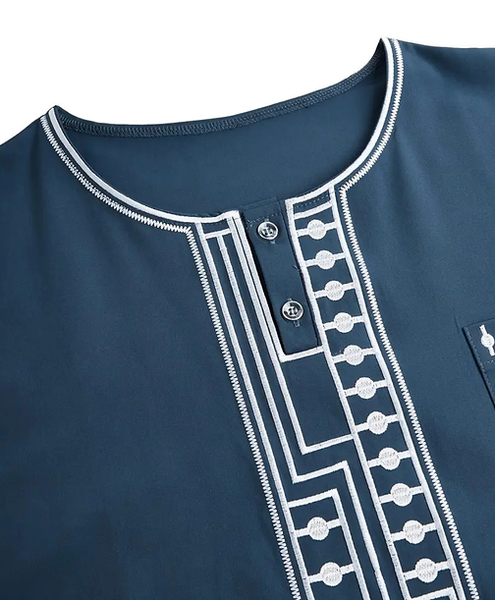 Maryam’s Essential Men Ethnic Geometric Pattern Long Sleeves Kaftan