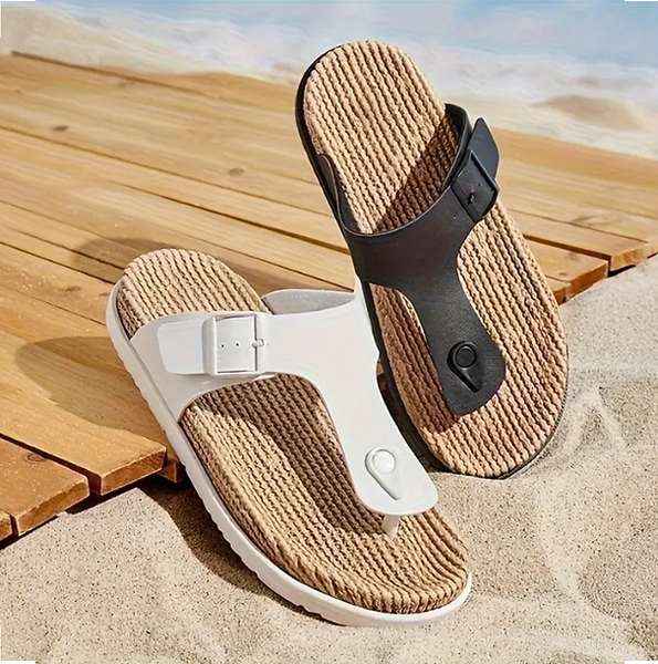 Maryam’s Essential Lightweight Synthetic Leather Top EVA Sole Buckle Sandals