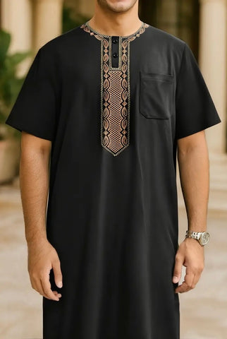 Maryam’s Essential Men Ethnic Vintage Geometric Pattern Kaftan