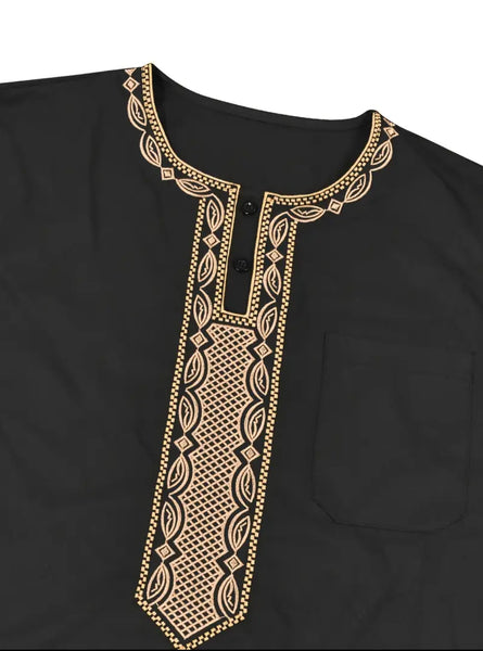 Maryam’s Essential Men Ethnic Vintage Geometric Pattern Kaftan
