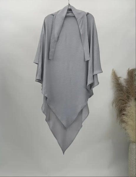 Maryam’s Essential Luxury Plain Layered Khimar Hijab