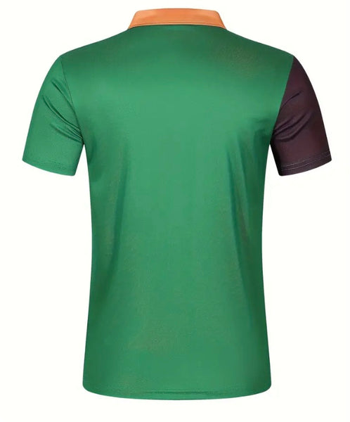 Maryam’s Essential Luxury Casual Breathable Colour Block Print Collar Short Sleeve Top Tank