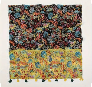 Maryam's Essential Floral Printed Cotton Viscose Tassels Hijab