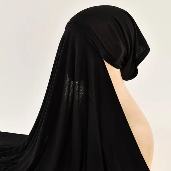 Maryam’s Essential Pure Colour Triangular Polyester Scarf with Cap