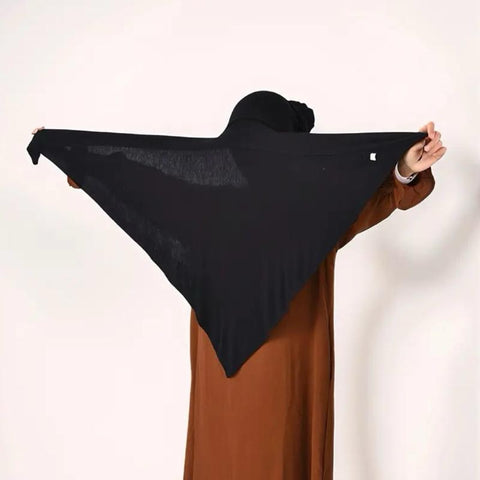 Maryam’s Essential Pure Colour Triangular Polyester Scarf with Cap