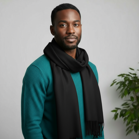 Maryam’s Essential Luxury Mature Versatile Plain Fringe Scarf for all Weather