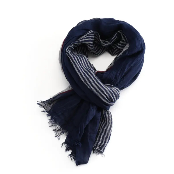 Maryam’s Essential Luxury Men Woven Plaid Durable Cotton Viscose Scarf