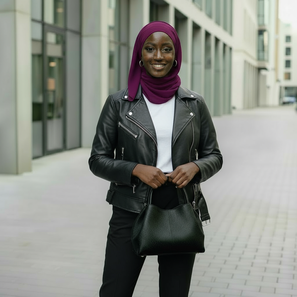 Maryam’s Essential Luxury Structured Glossy Black PU Leather Handbag