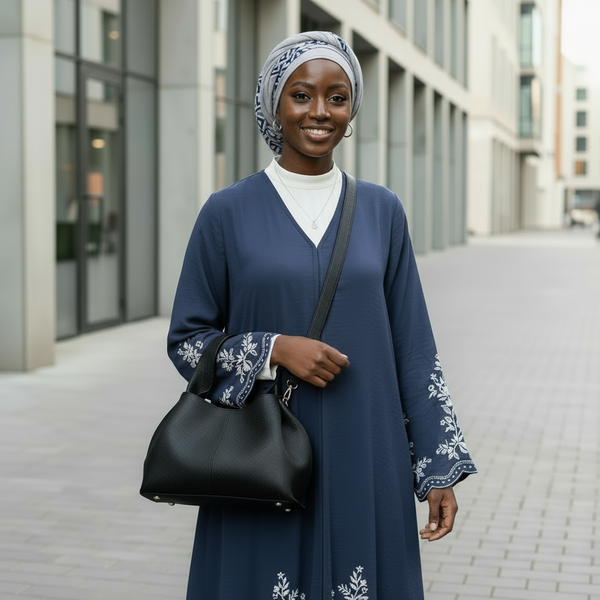 Maryam’s Essential Luxury Structured Glossy Black PU Leather Handbag