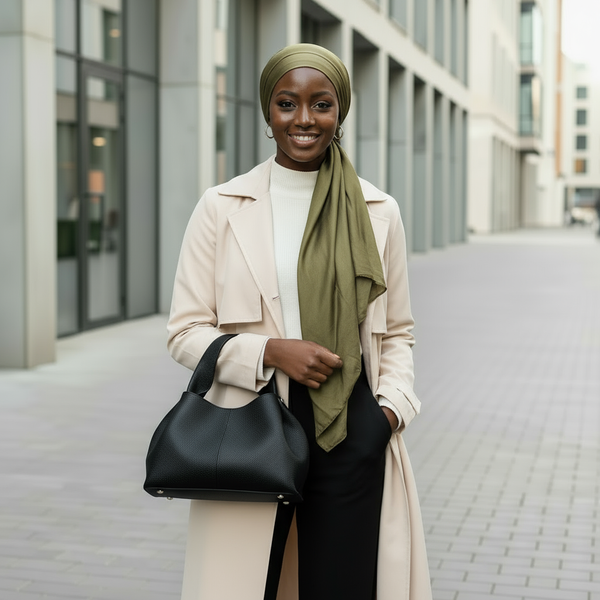 Maryam’s Essential Luxury Structured Glossy Black PU Leather Handbag