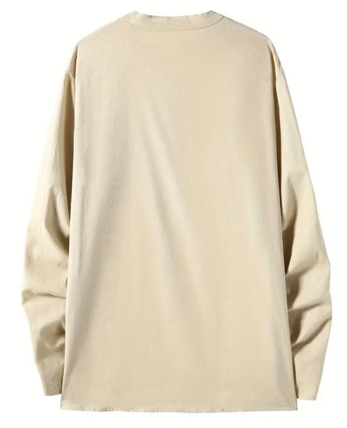 Maryam’s Essential Breathable Button Long Sleeves Cotton Linen Top Tank