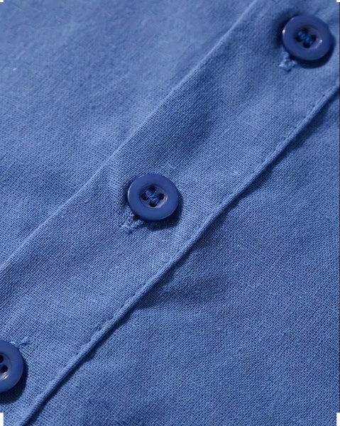 Maryam’s Essential Breathable Button Long Sleeves Cotton Linen Top Tank
