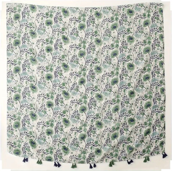 Maryam's Essential Floral Printed Cotton Viscose Tassels Hijab